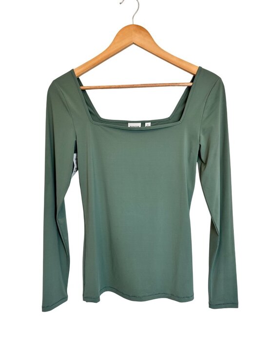 Babaton Tops - NEW Babaton Long Sleeve Skintight Square Neck Top Gallery Green Size Small